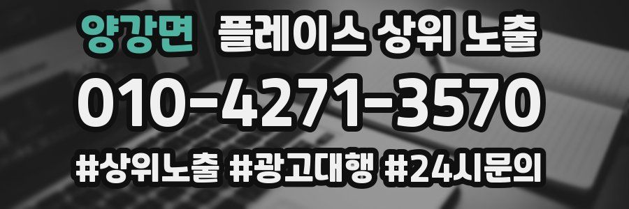 양강면 플레이스 상위 노출 전략