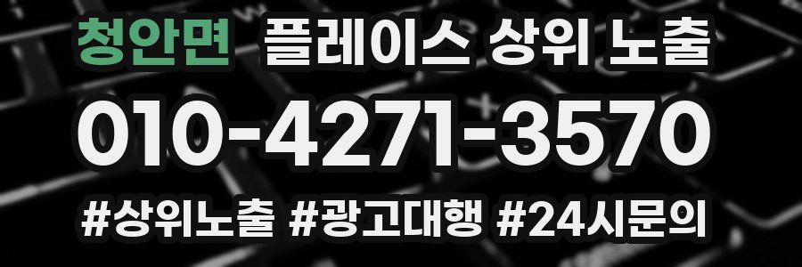 청안면 플레이스 상위 노출 전략