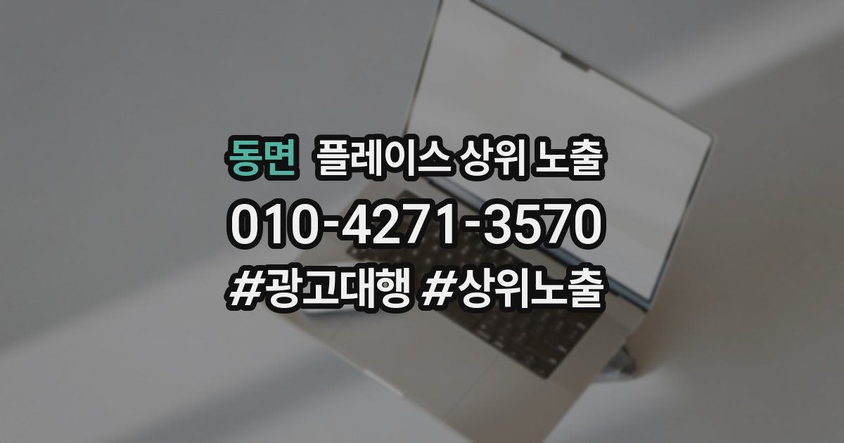 동면 플레이스 상위 노출