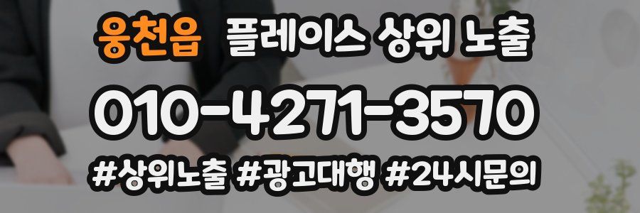 웅천읍 플레이스 상위 노출