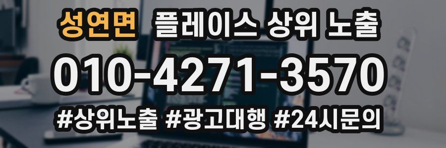 성연면 플레이스 상위 노출 안내