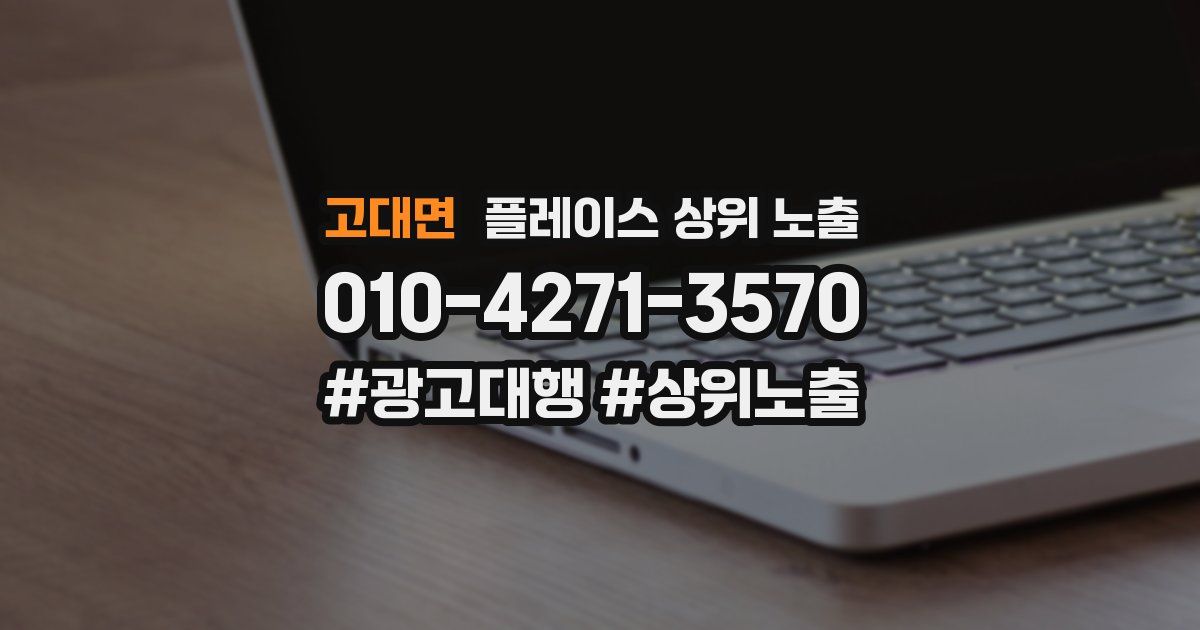 고대면 플레이스 상위 노출