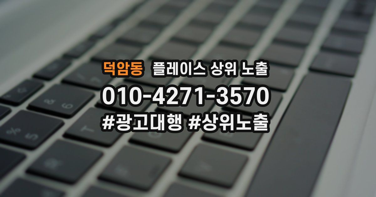 덕암동 플레이스 상위 노출 안내