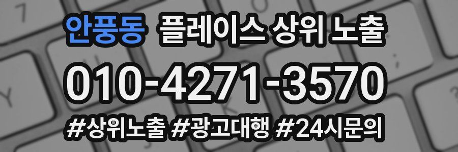 안풍동 플레이스 상위 노출 안내