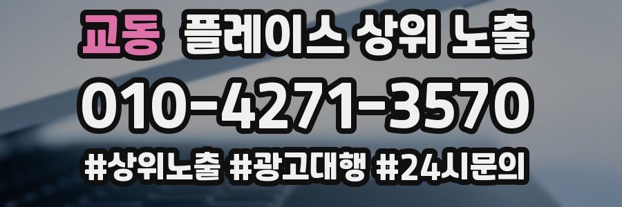 교동 플레이스 상위 노출 개선