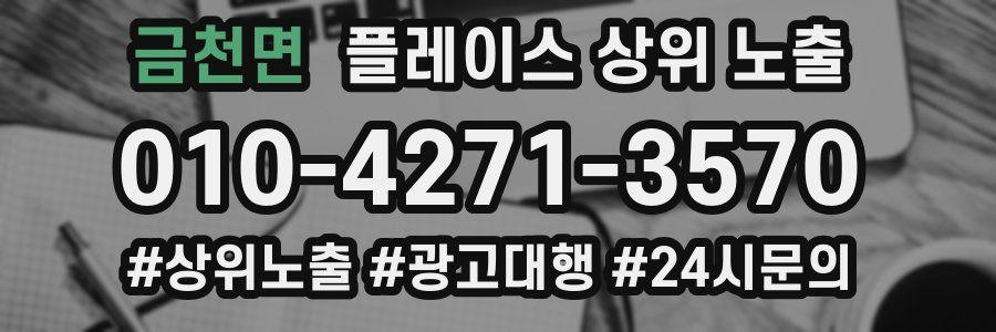 금천면 플레이스 상위 노출 안내
