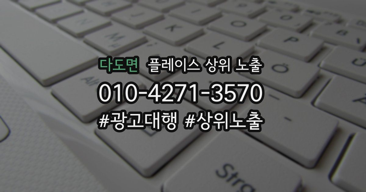 다도면 플레이스 상위 노출