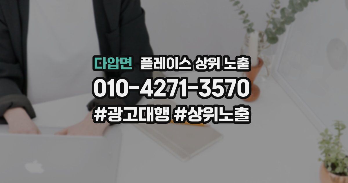 다압면 플레이스 상위 노출 안내