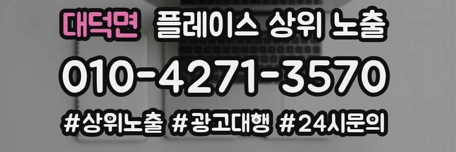 대덕면 플레이스 상위 노출 전략
