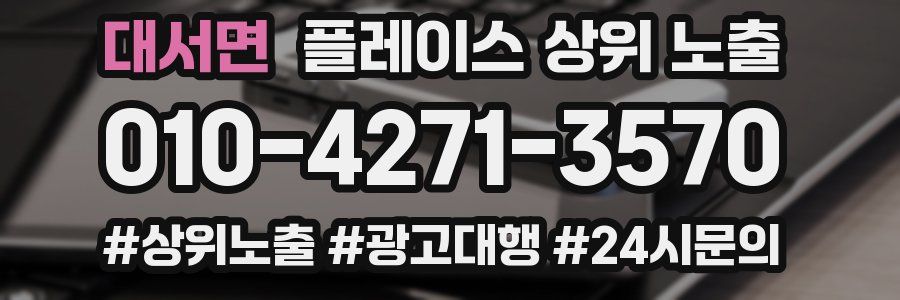 대서면 플레이스 상위 노출 전략