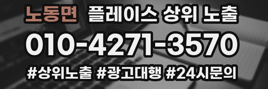 노동면 플레이스 상위 노출 개선