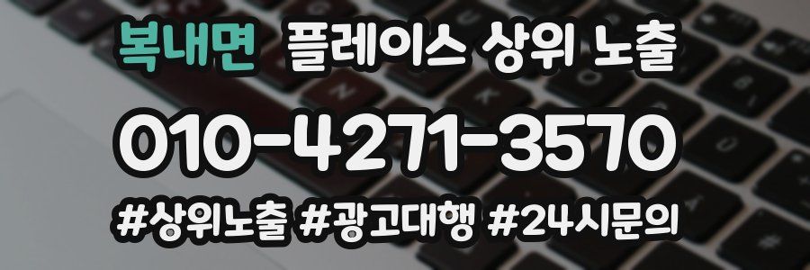 복내면 플레이스 상위 노출 안내