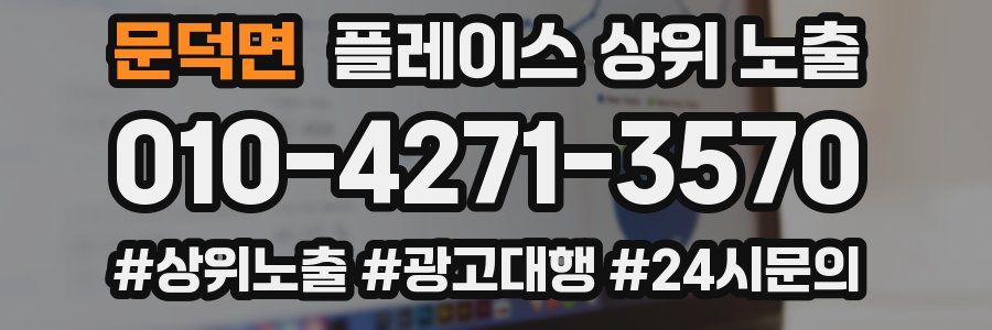 문덕면 플레이스 상위 노출 안내