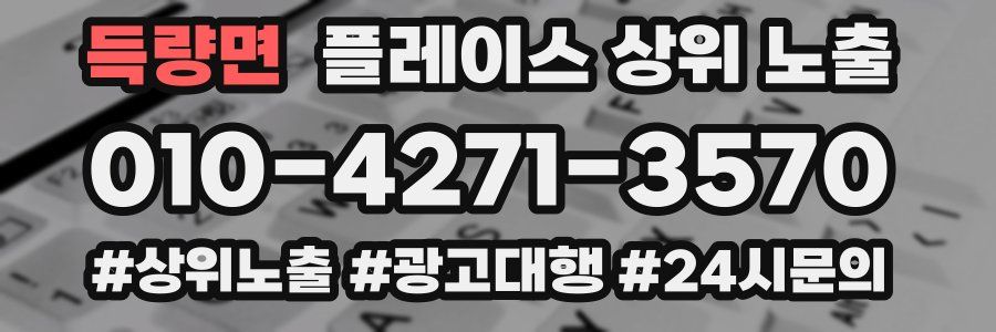 득량면 플레이스 상위 노출 상담