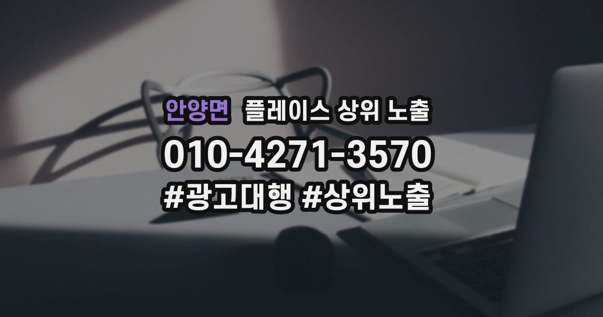 안양면 플레이스 상위 노출 상담