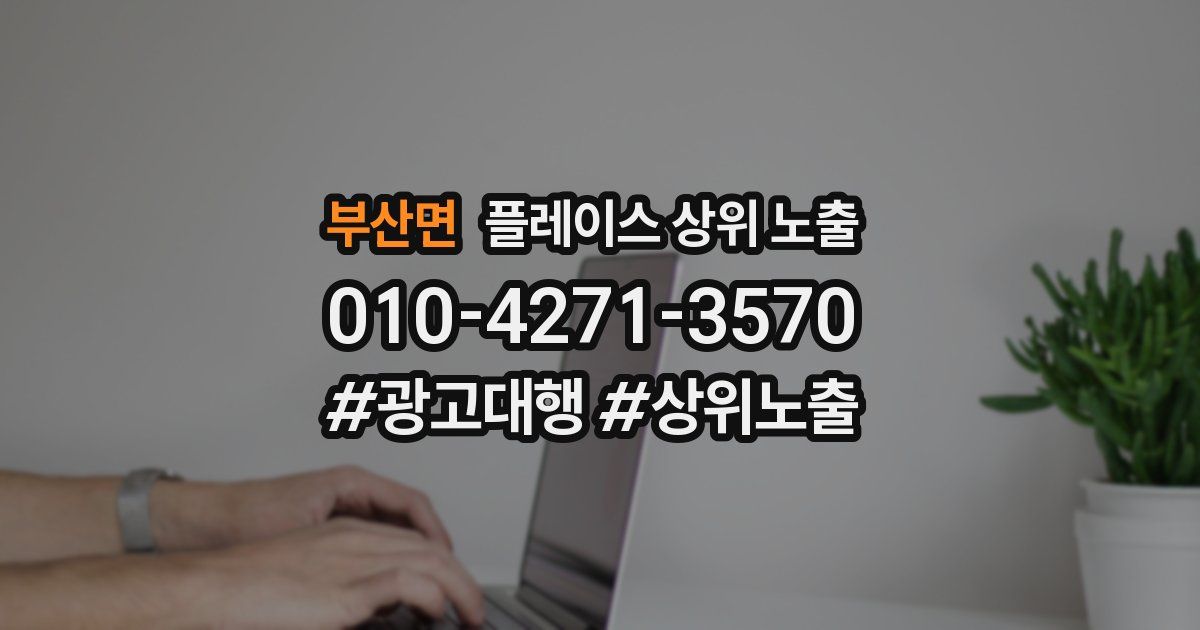부산면 플레이스 상위 노출
