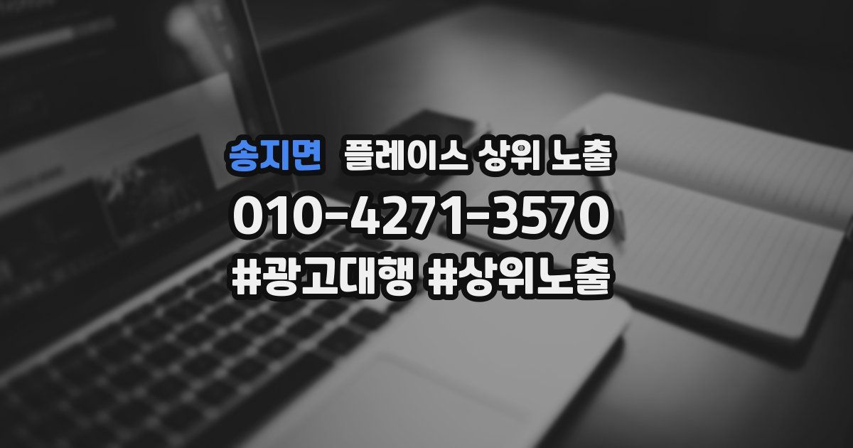 송지면 플레이스 상위 노출 안내