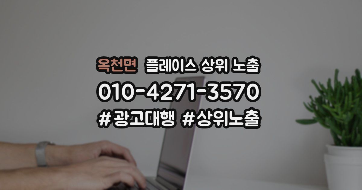 옥천면 플레이스 상위 노출 안내