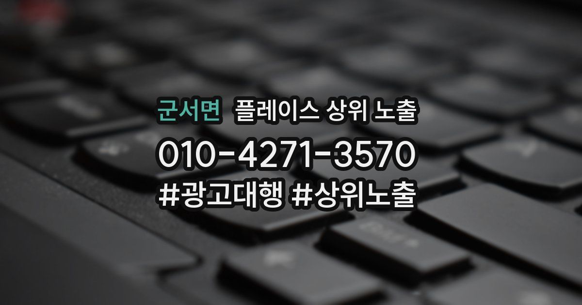 군서면 플레이스 상위 노출 상담
