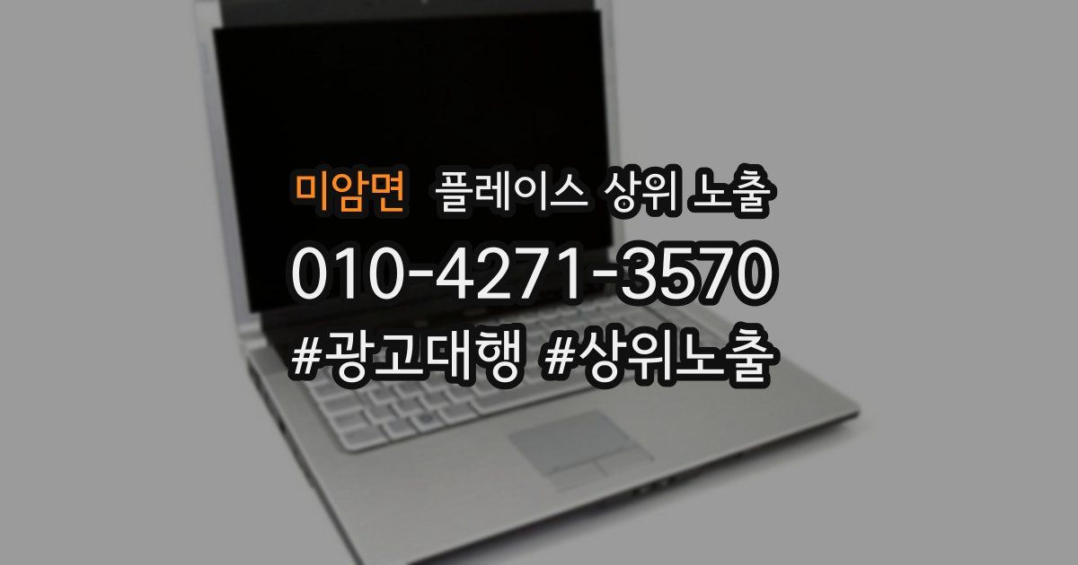 미암면 플레이스 상위 노출 개선