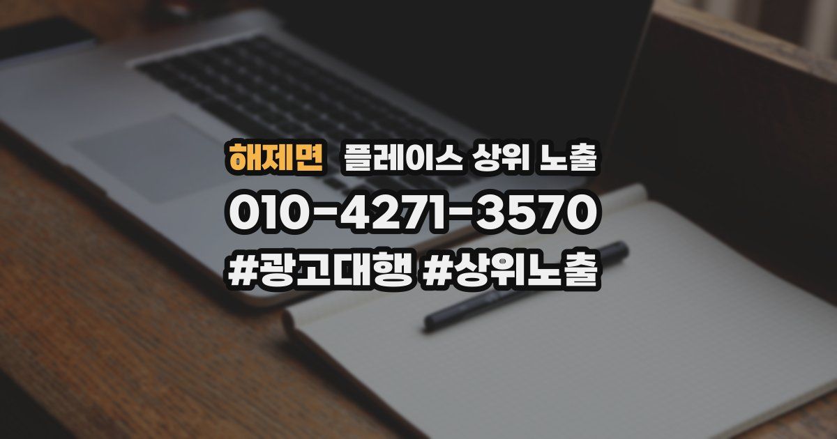 해제면 플레이스 상위 노출 안내