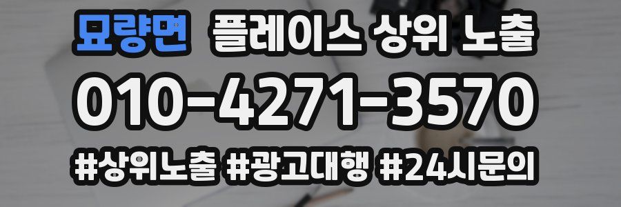묘량면 플레이스 상위 노출 개선