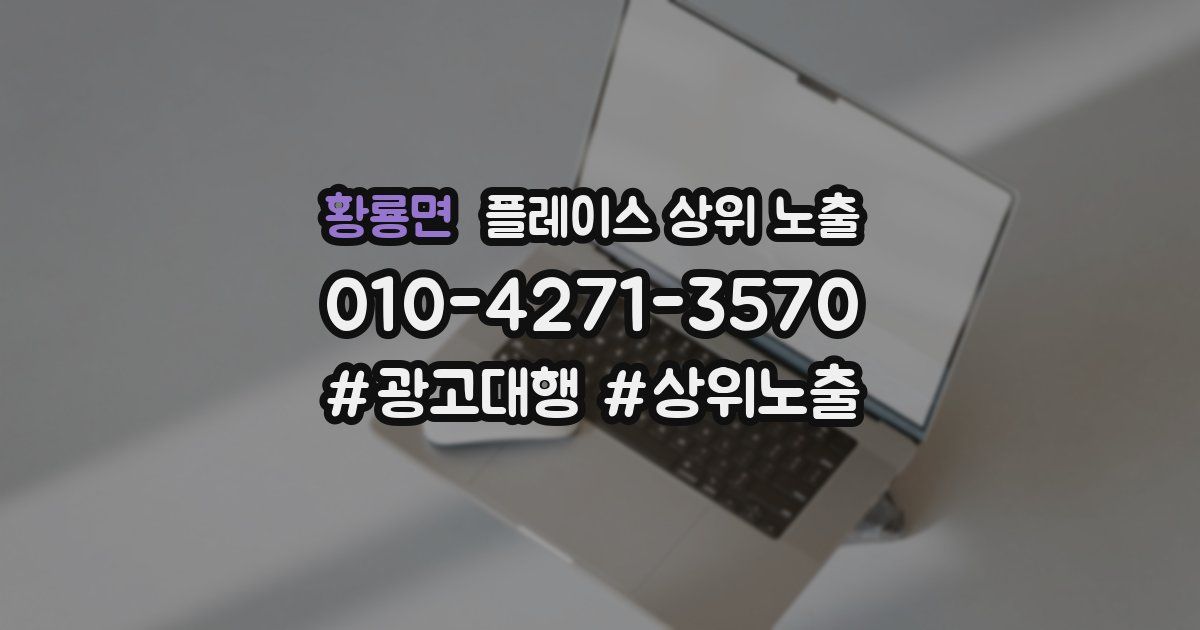 황룡면 플레이스 상위 노출 상담