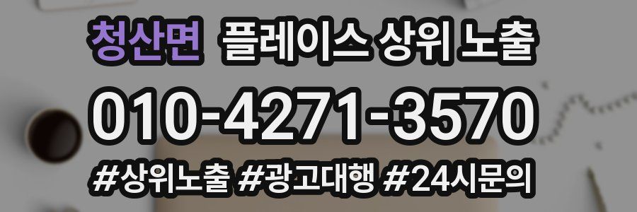 청산면 플레이스 상위 노출 전략