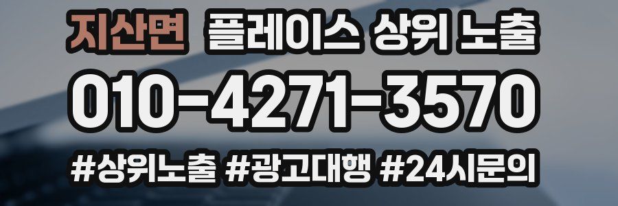 지산면 플레이스 상위 노출 안내