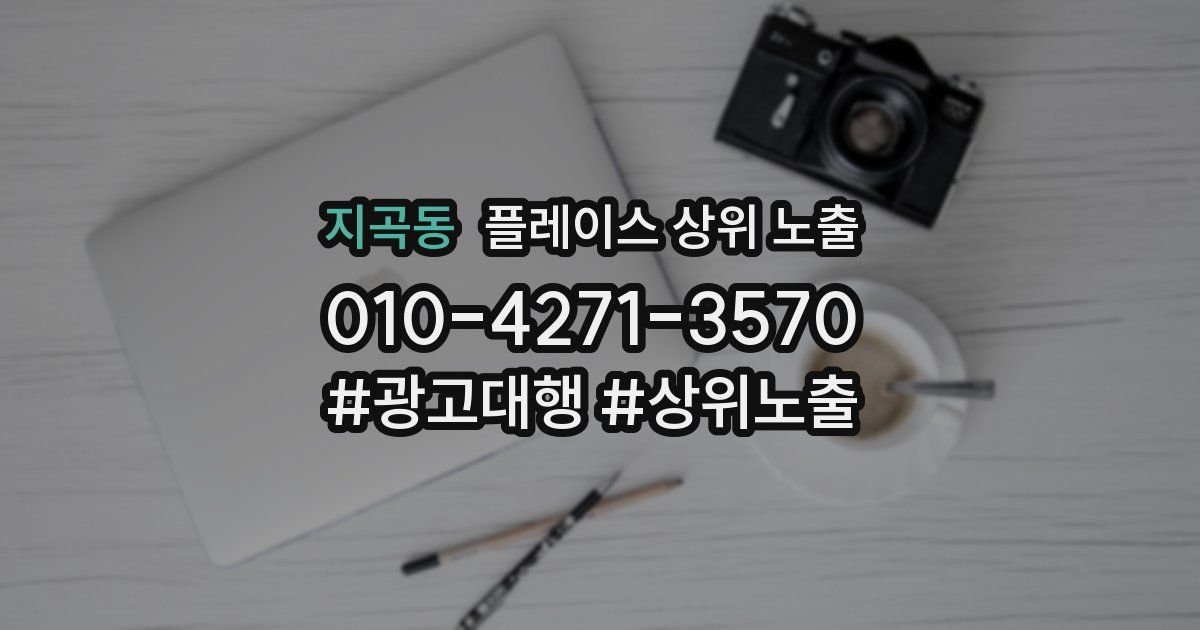 지곡동 플레이스 상위 노출 안내
