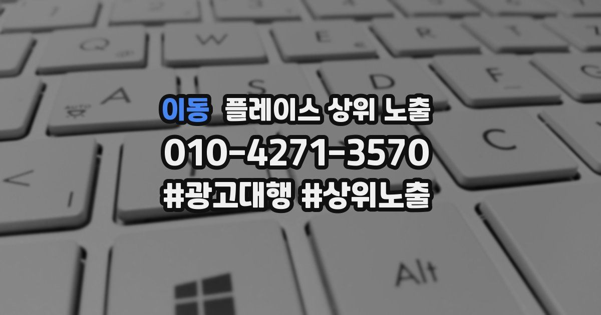 이동 플레이스 상위 노출 가이드