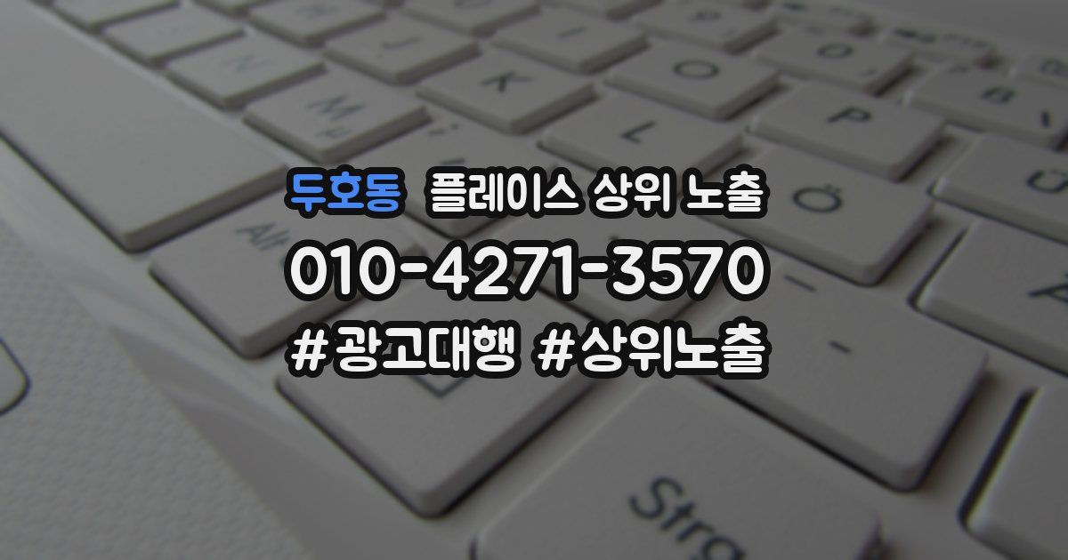 두호동 플레이스 상위 노출