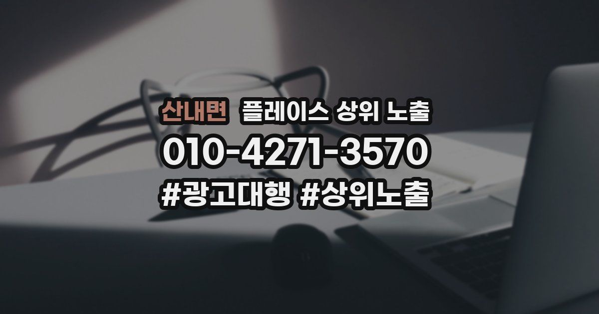 산내면 플레이스 상위 노출 안내