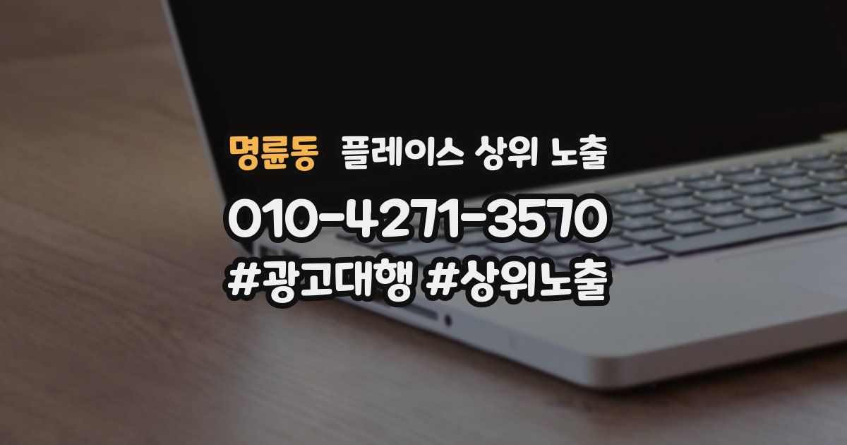 명륜동 플레이스 상위 노출 안내