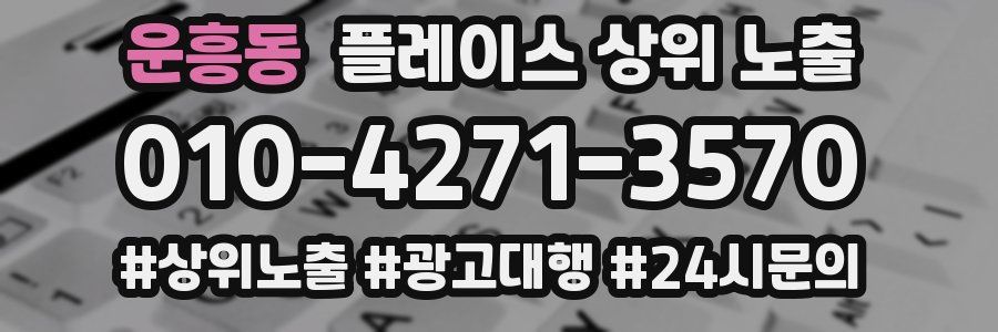 운흥동 플레이스 상위 노출 상담