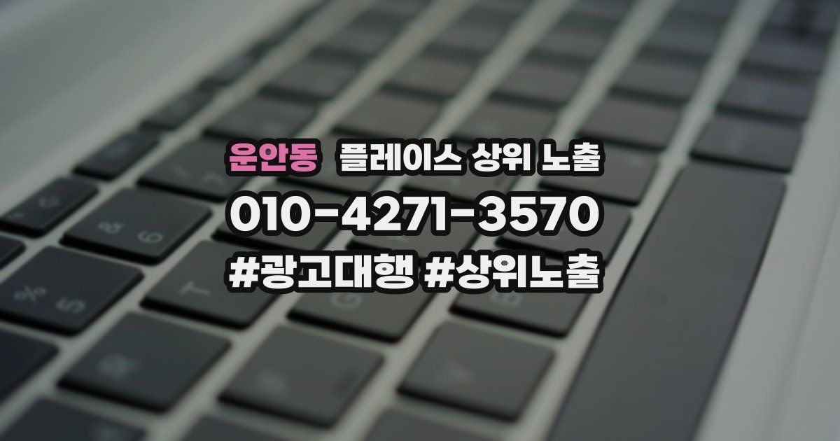 운안동 플레이스 상위 노출 개선
