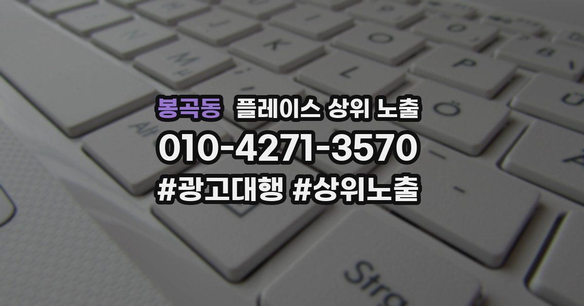 봉곡동 플레이스 상위 노출 상담