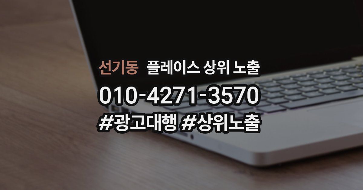 선기동 플레이스 상위 노출 상담