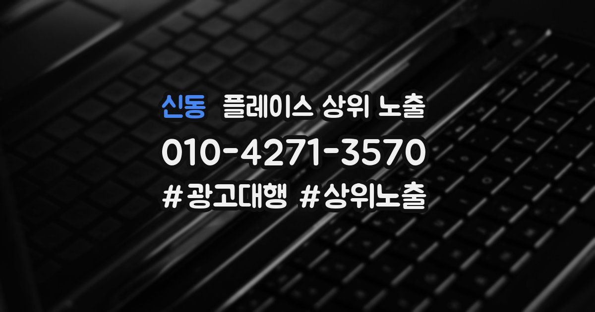 신동 플레이스 상위 노출 개선