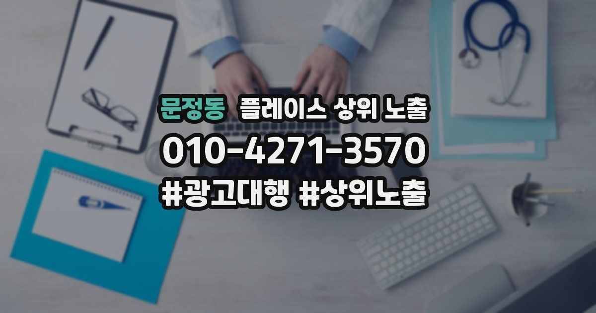 문정동 플레이스 상위 노출 안내