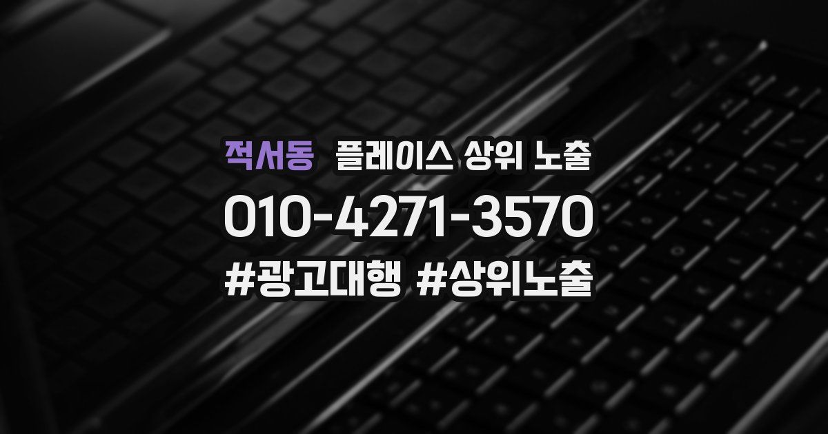 적서동 플레이스 상위 노출 상담