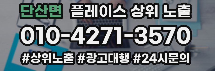 단산면 플레이스 상위 노출 안내
