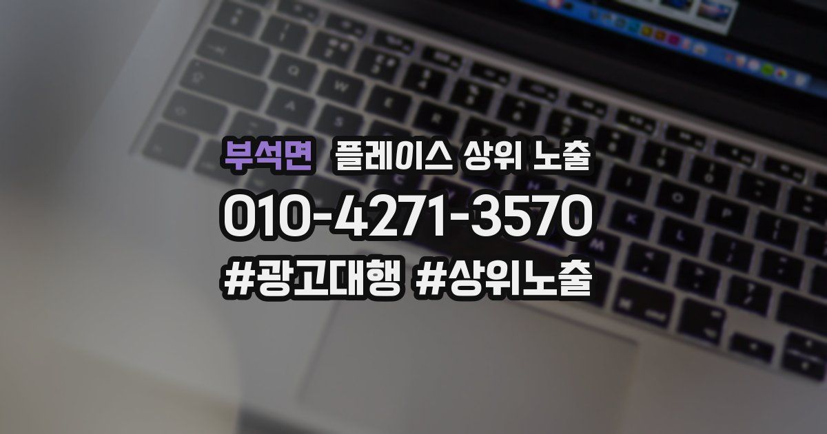 부석면 플레이스 상위 노출 안내