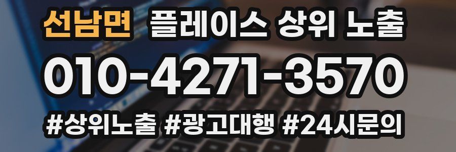 선남면 플레이스 상위 노출 안내