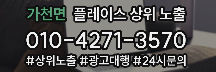 가천면 플레이스 상위 노출