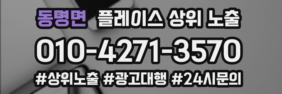 동명면 플레이스 상위 노출 전략