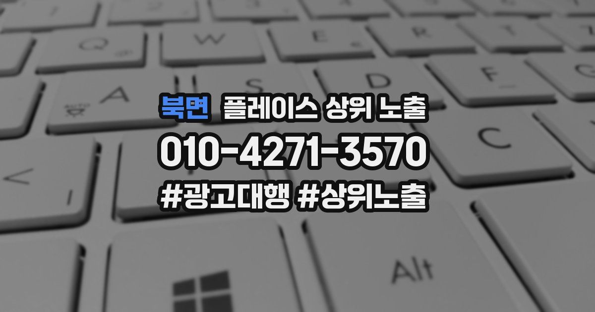 북면 플레이스 상위 노출 안내