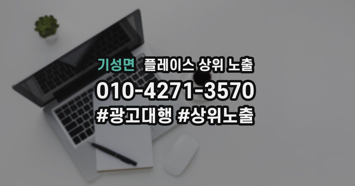 기성면 플레이스 상위 노출 안내