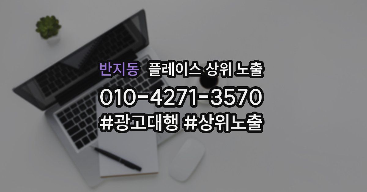 반지동 플레이스 상위 노출