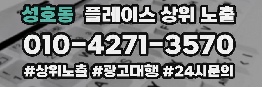 성호동 플레이스 상위 노출 개선